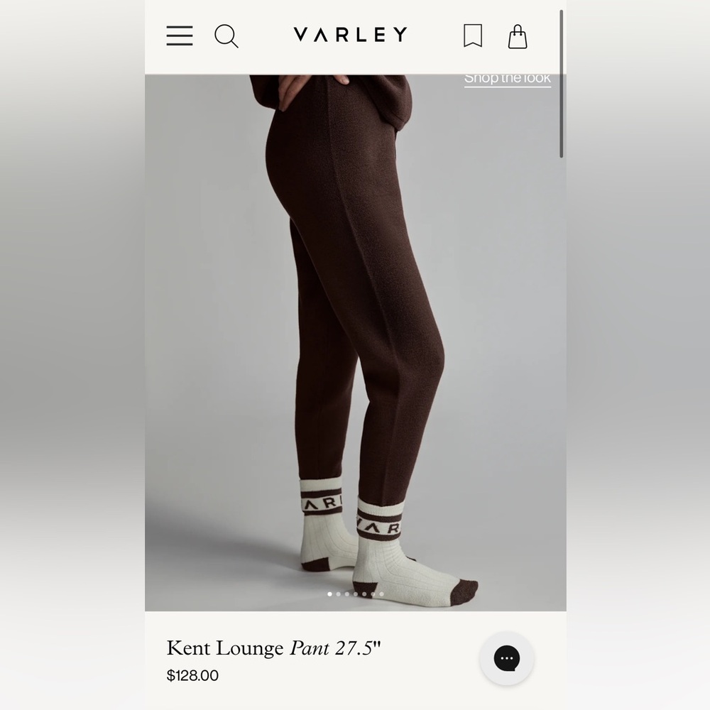 NWT Varley Soft Kent Lounge Pants - Brown True Knot 27.5